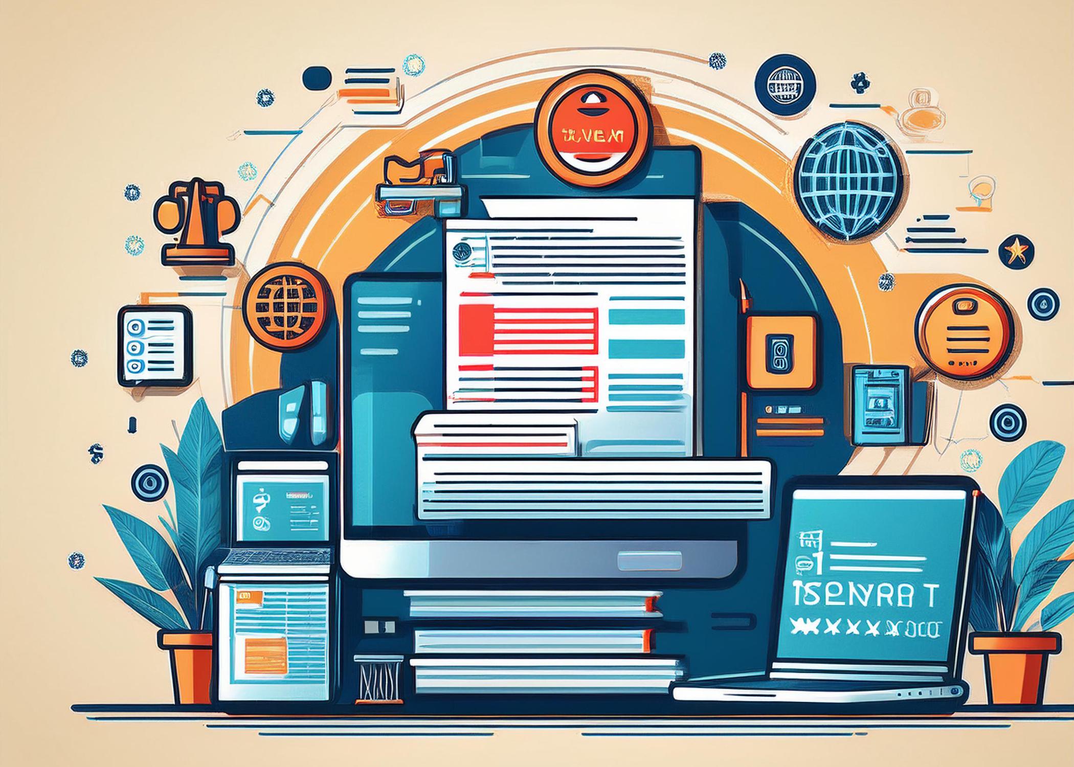 Digital document management illustration